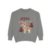 6010206974585593226_2048.jpeg Christian Christmas Sweatshirt — "The Jesus Era" Festive Reindeer Crewneck