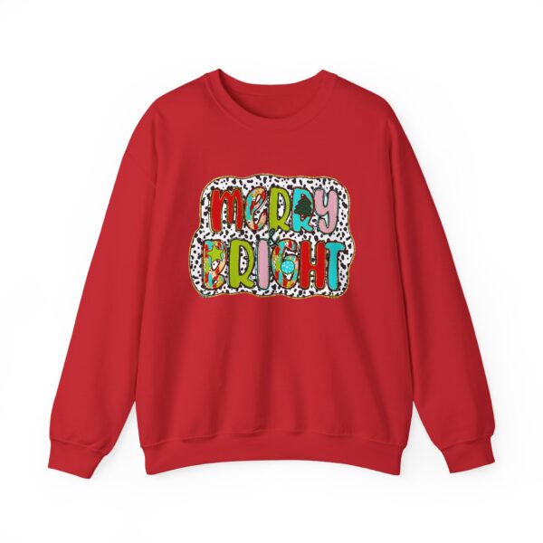 Crewneck Sweatshirt — Merry & Bright Colorful Holiday Graphic