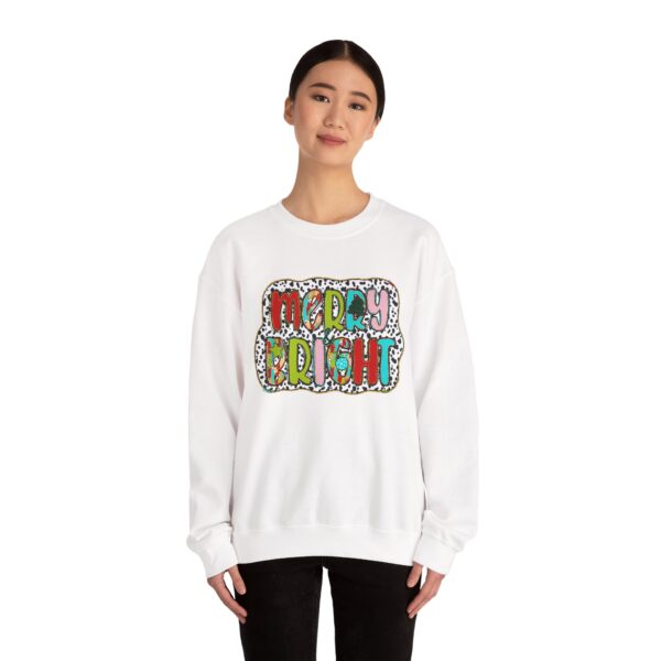 Crewneck Sweatshirt — Merry & Bright Colorful Holiday Graphic