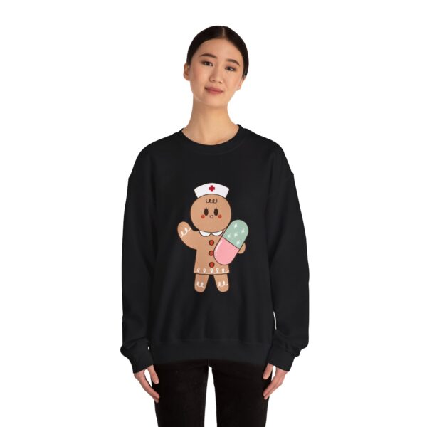 Gingerbread Nurse Crewneck Sweatshirt – Cute Holiday Medical Cookie Design