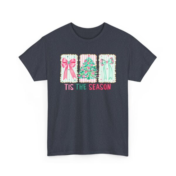 T-Shirt — 'Tis The Season' Pastel Christmas Tree & Bows Holiday Tee