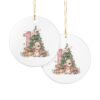 Editable 1st Birthday Armadillo Ceramic Ornament — Baby's First Christmas Keepsake