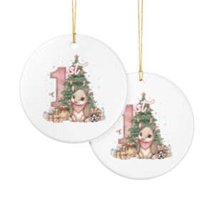 7466102961848378907_2048.jpeg Editable 1st Birthday Armadillo Ceramic Ornament — Baby's First Christmas Keepsake