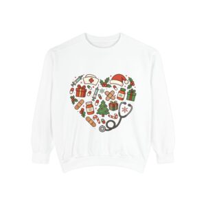 7647053394578057277_2048.jpeg Nurse Christmas Sweatshirt — Holiday Medical Heart Design