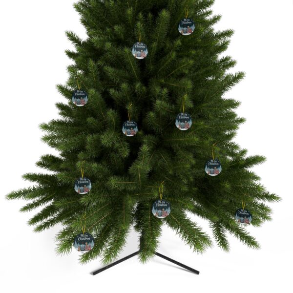 7751613975289659707_2048.jpeg Merry Christmas Family Ceramic Ornament — Personalized Two-Sided Holiday Decor