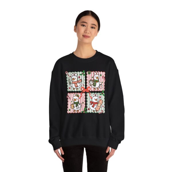 8117095937731664712_2048.jpeg Snowman Gift Box Crewneck Sweatshirt — Cute Holiday Snowman Quartet Design