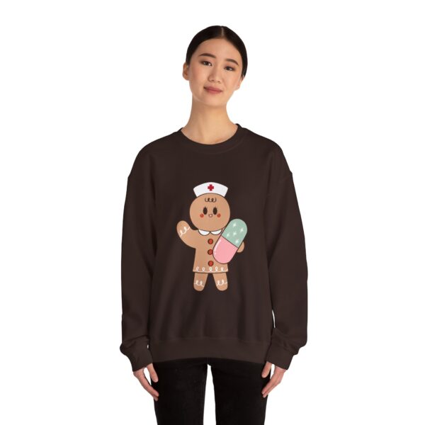 Gingerbread Nurse Crewneck Sweatshirt – Cute Holiday Medical Cookie Design