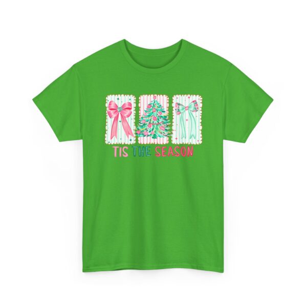 T-Shirt — 'Tis The Season' Pastel Christmas Tree & Bows Holiday Tee