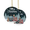 8650268866066237583_2048-1.jpeg Merry Christmas Family Ceramic Ornament — Personalized Two-Sided Holiday Decor