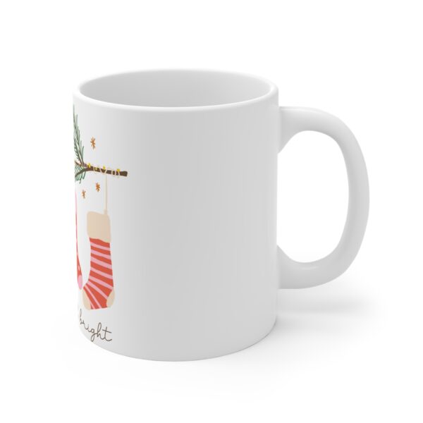 Christmas Stockings Mug – “Be Merry & Bright” Holiday Coffee Cup