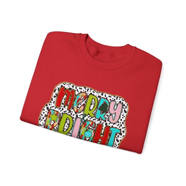 Crewneck Sweatshirt — Merry & Bright Colorful Holiday Graphic