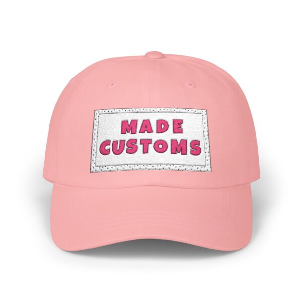 Made Customs White Dad Cap — Embroidered Patch Baseball Hat