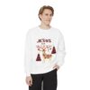 9382870898101739063_2048.jpeg Christian Christmas Sweatshirt — "The Jesus Era" Festive Reindeer Crewneck