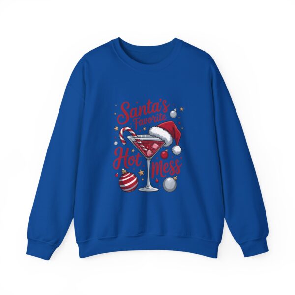 Christmas Sweatshirt - "Santa's Favorite Hot Mess" Crewneck Holiday Sweater