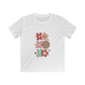 9399613894176020519_2048.jpeg Kids Tee – Cute 'Ho Ho Ho' Floral Holiday
