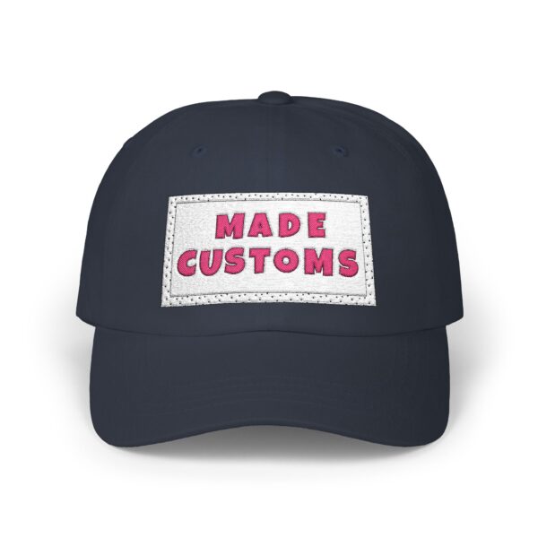 Made Customs White Dad Cap — Embroidered Patch Baseball Hat