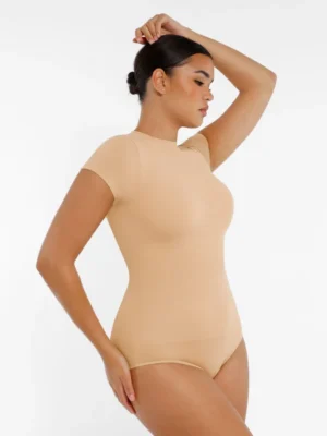 Feelingirl-Seamless-Slim-Tank-Bodysuits-Outfits-for-Going-Out-SK1f3 FeelinGirl Tummy Control Seamless Short Sleeve Bodysuit