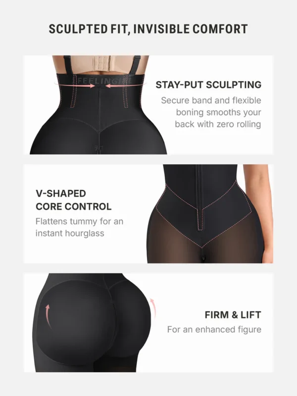 WSHb61012 FeelinGirl V‑Shaper Faja Tummy Control Butt‑Lift Bodysuit